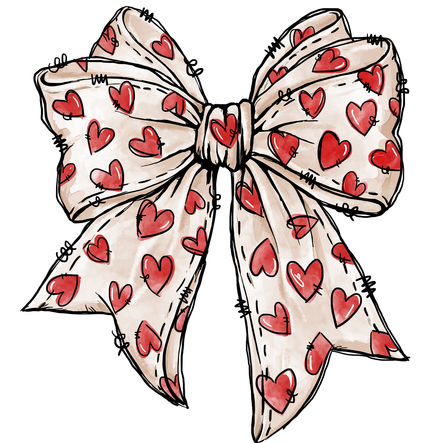 Heart Coquette Bow Single DTF Transfers