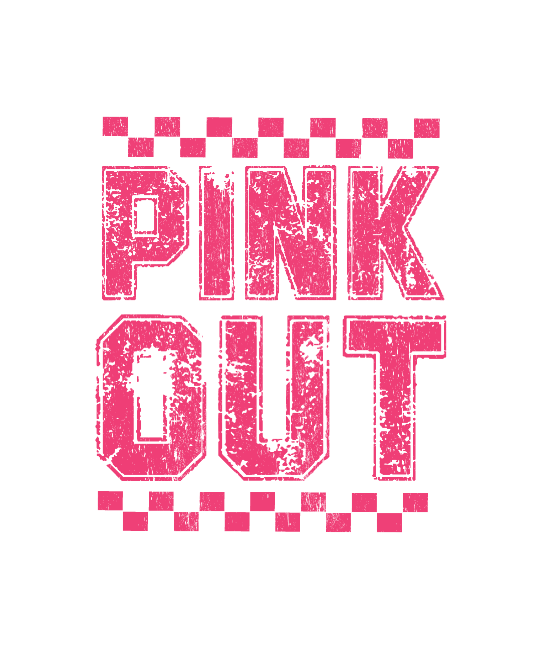 Checkered Pink Out Single DTF Transfer