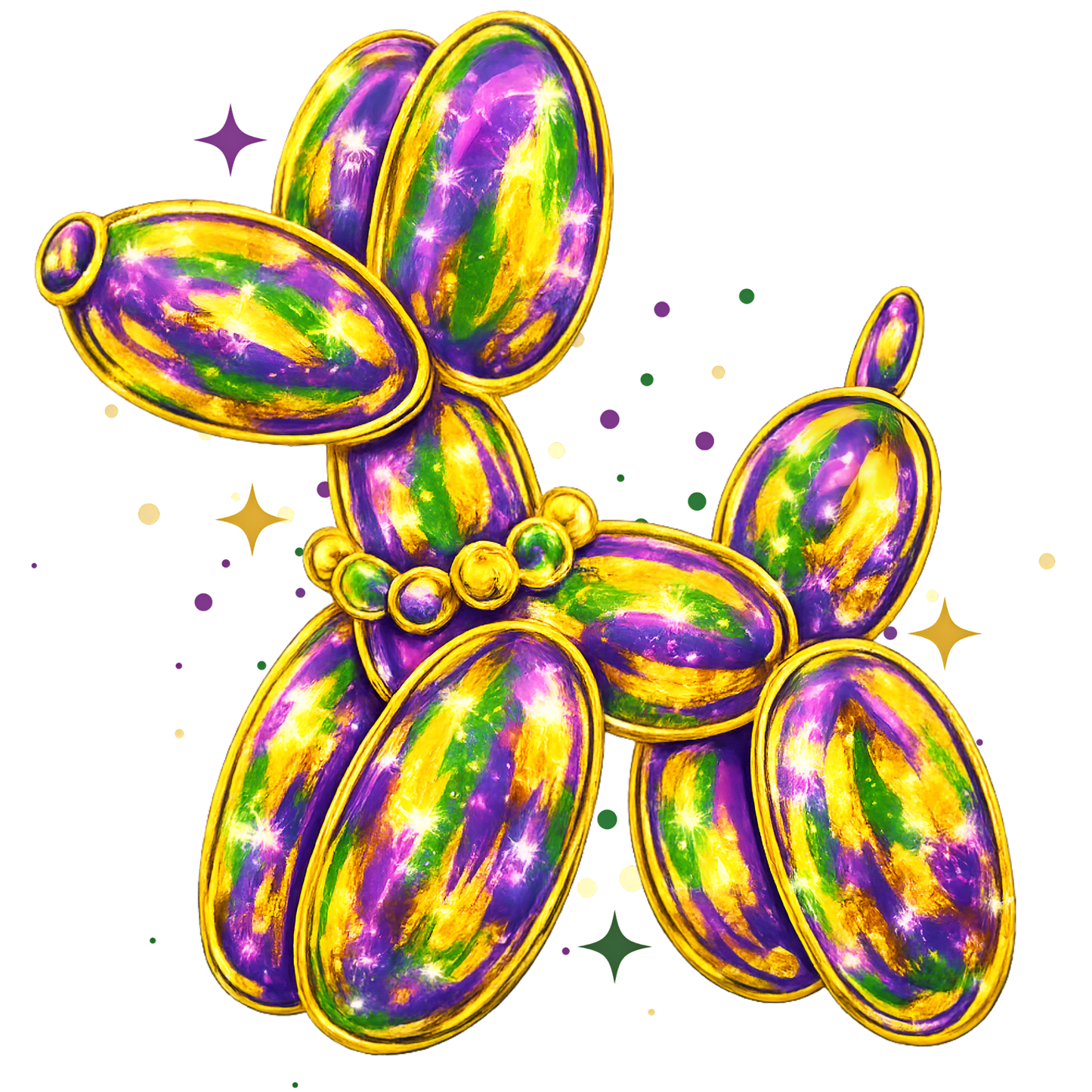 Mardi Gras Balloon Dog Single DTF Transfer