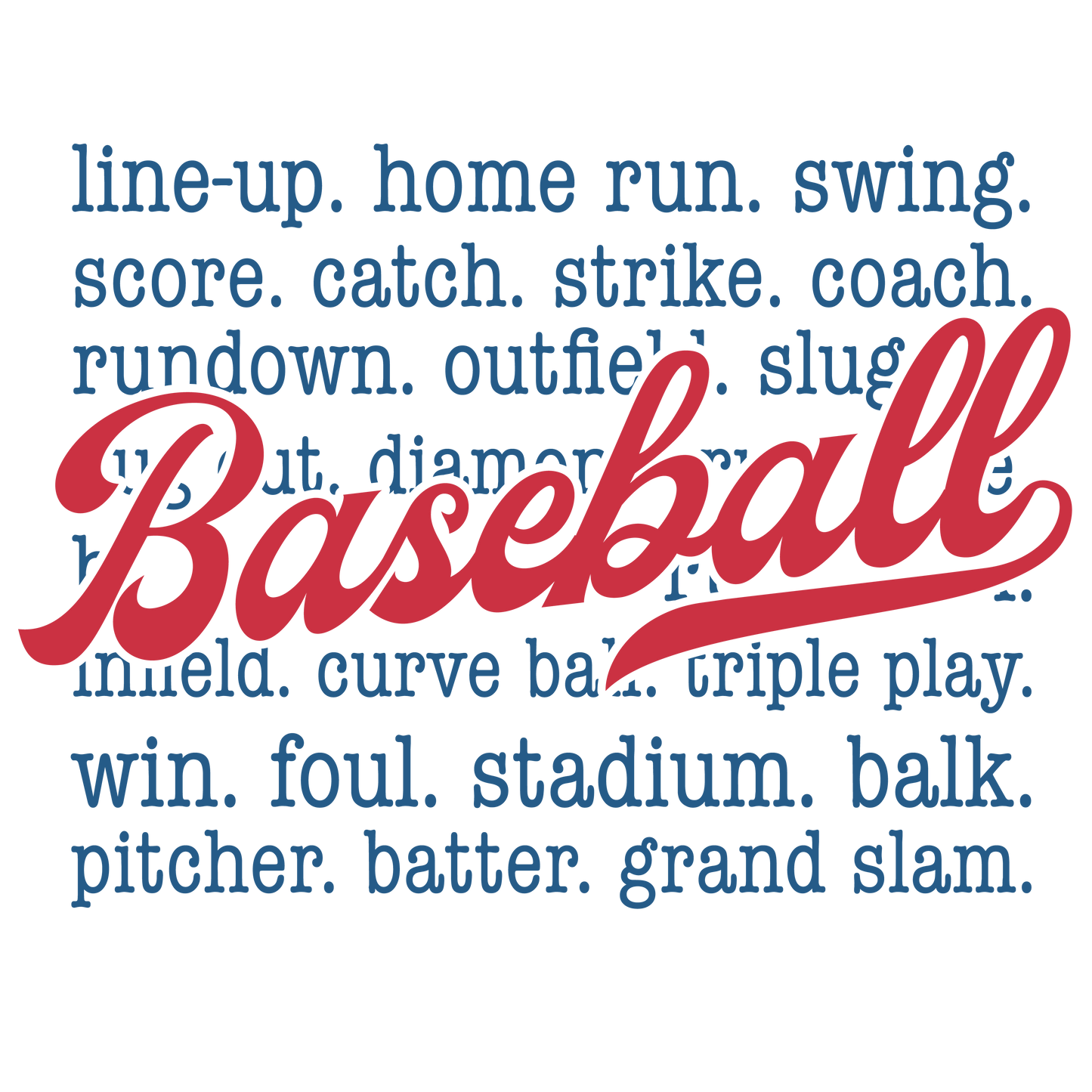 Baseball Single DTF Transfer
