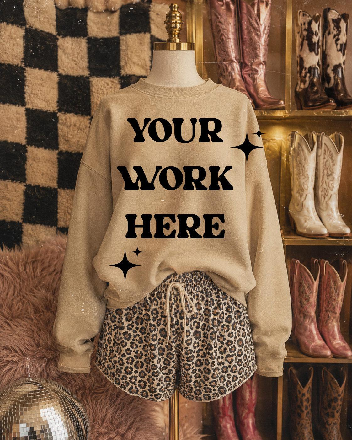Gildan Sand Sweatshirt Mockup