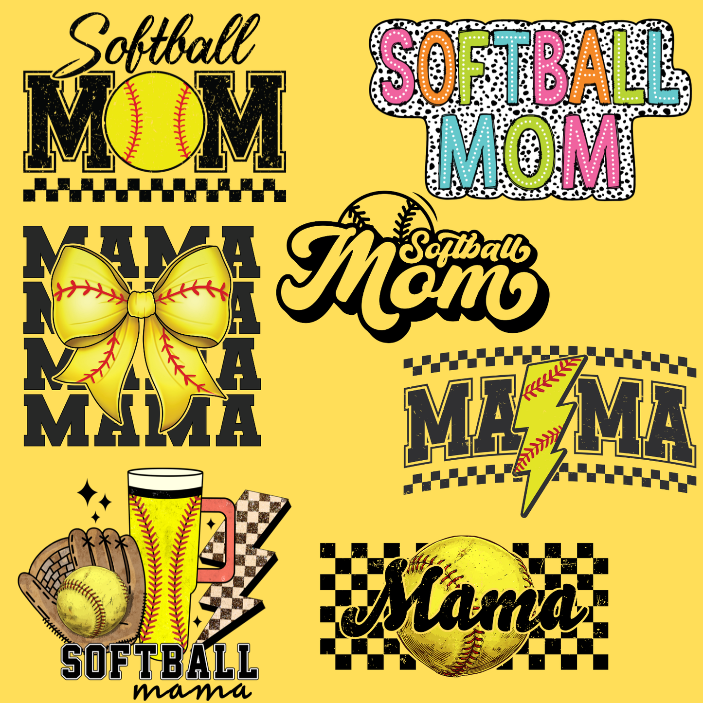 Softball Mom Premade Gang Sheet
