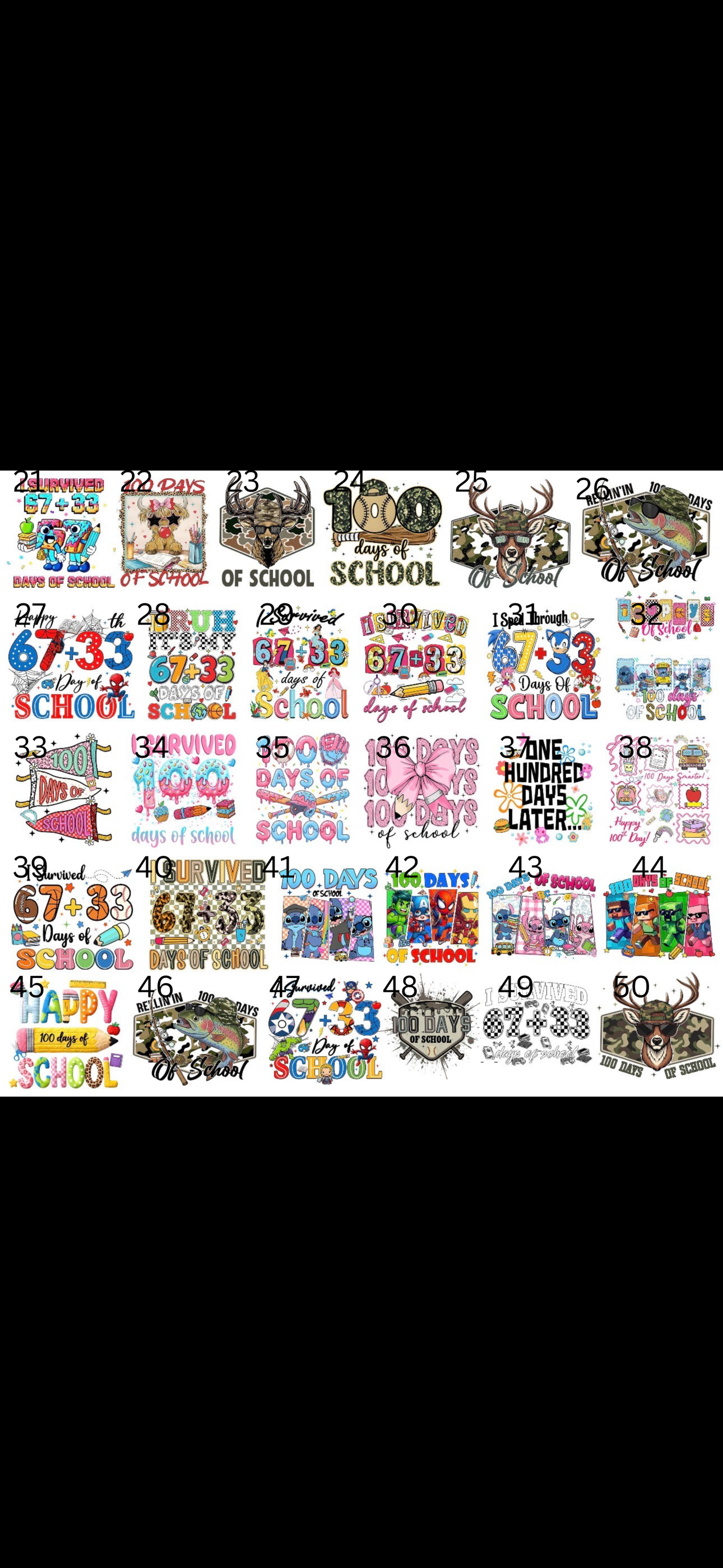100 Days Of School OPTIONS