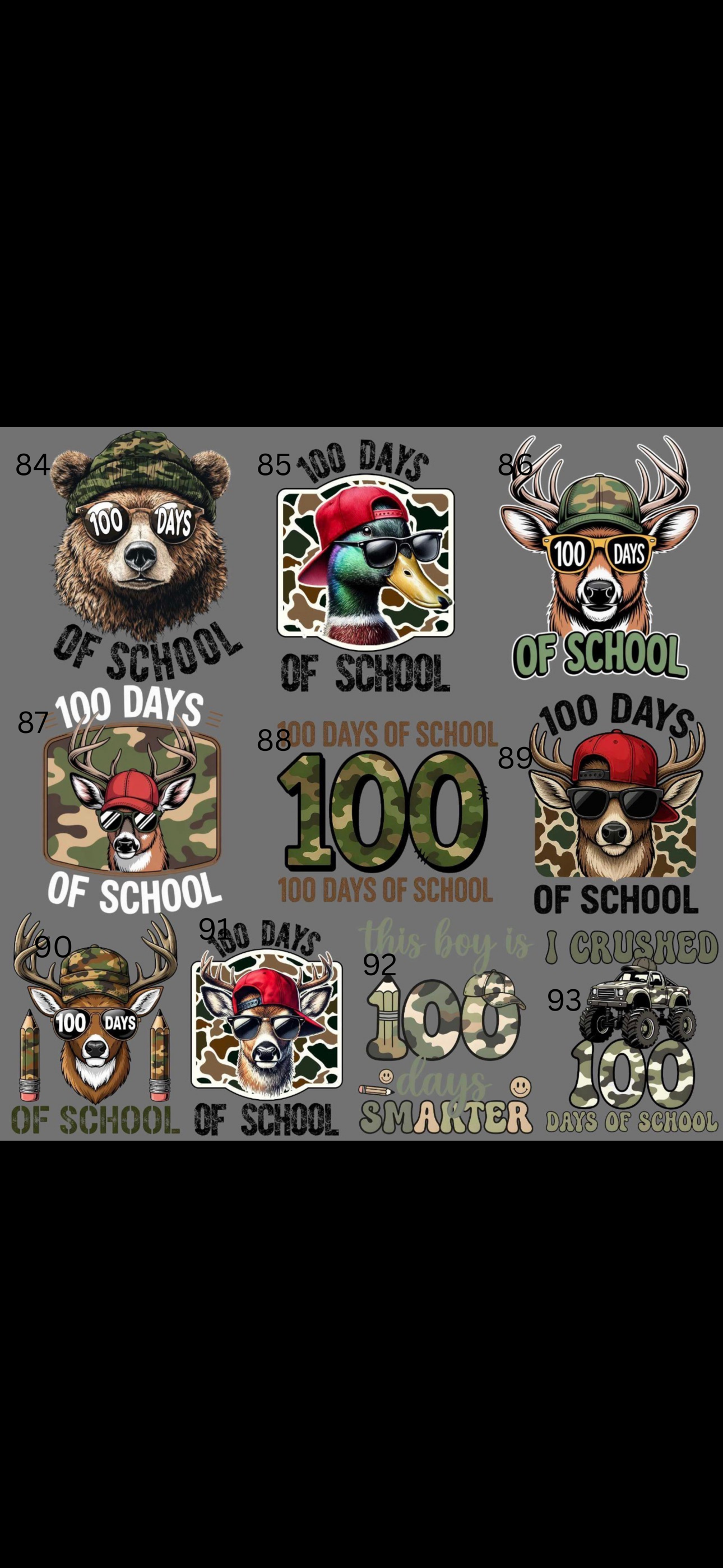 100 Days Of School OPTIONS