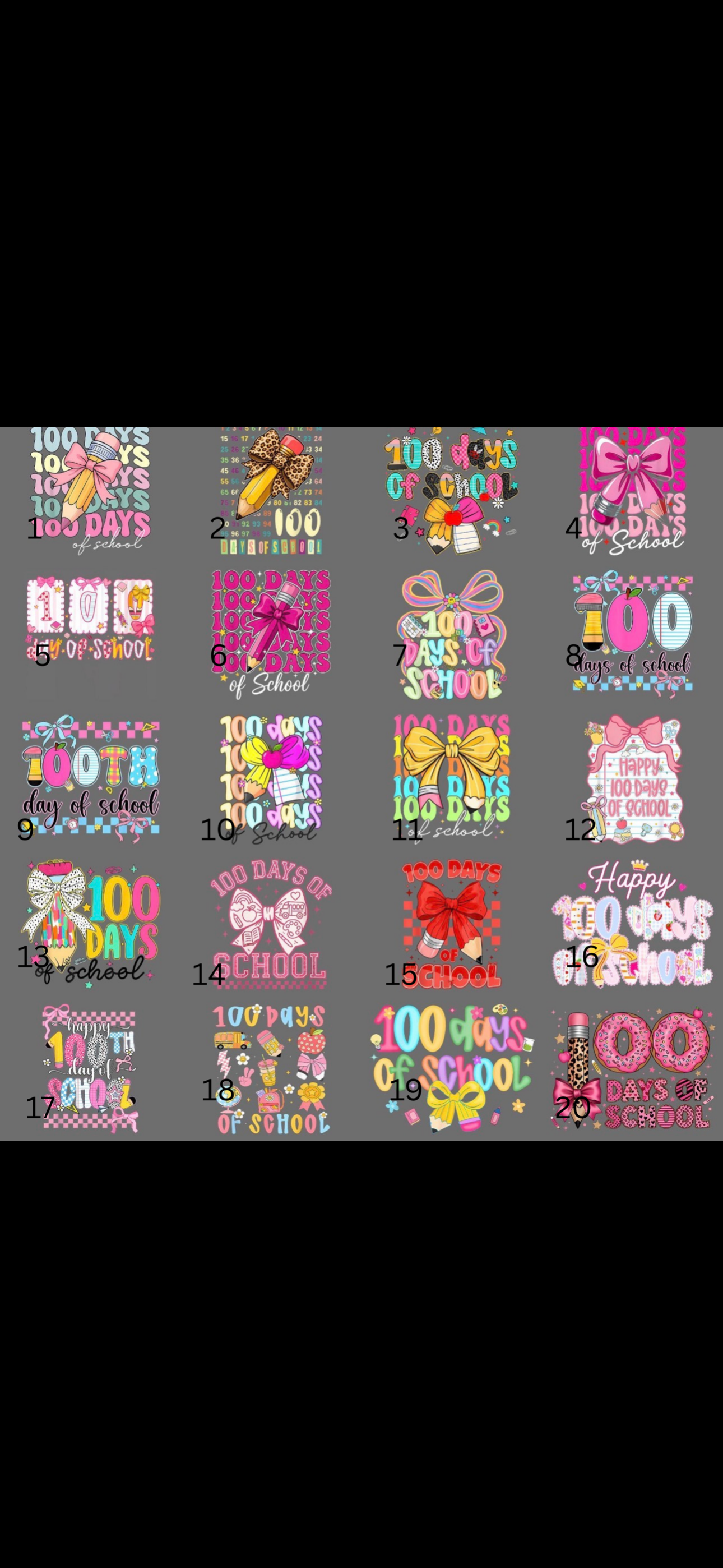 100 Days Of School OPTIONS