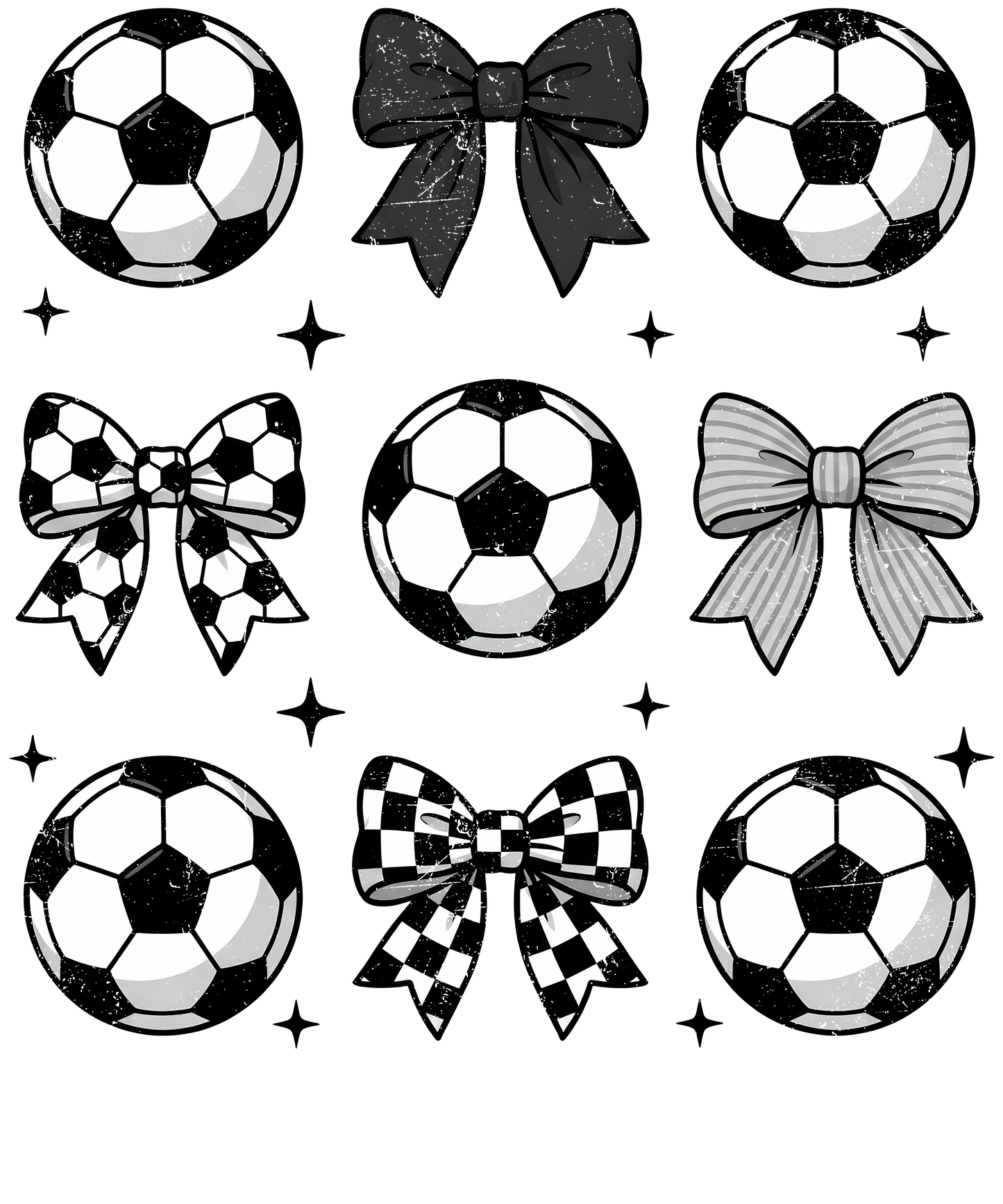 Soccer Bow Single DTF Transfer