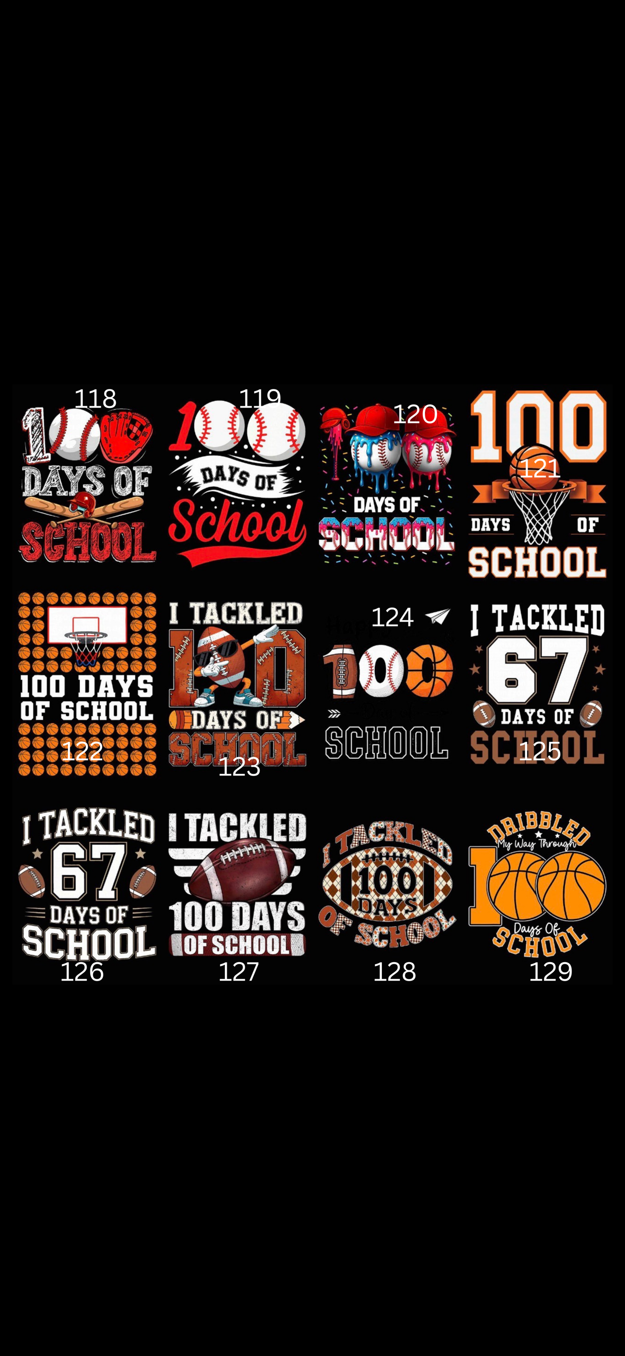 100 Days Of School OPTIONS