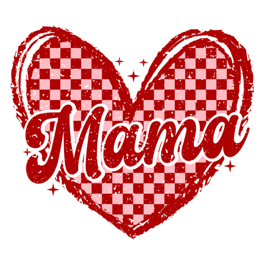 Heart Checkered MAMA Single DTF Transfer