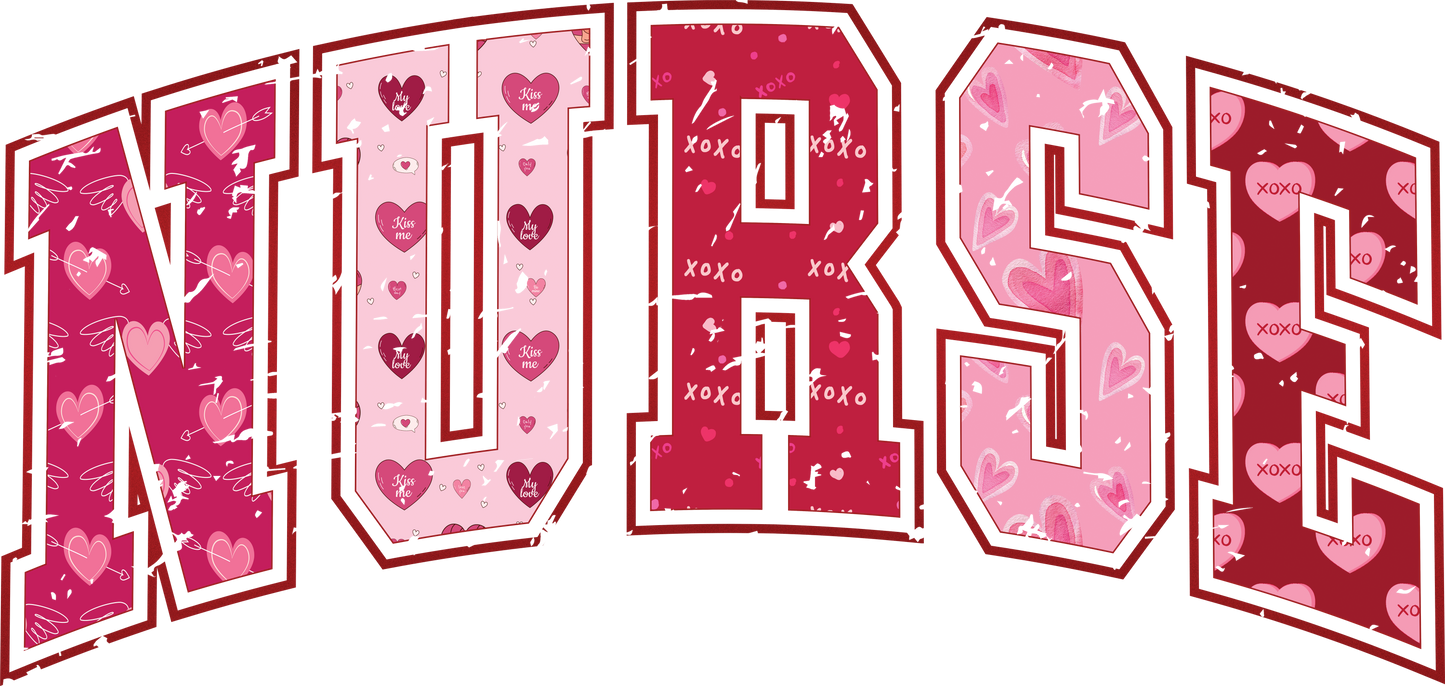 Valentines Nurse Single DTF Transfer