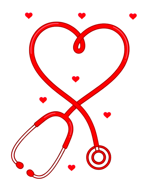 Heart Stethoscope Single DTF Transfer