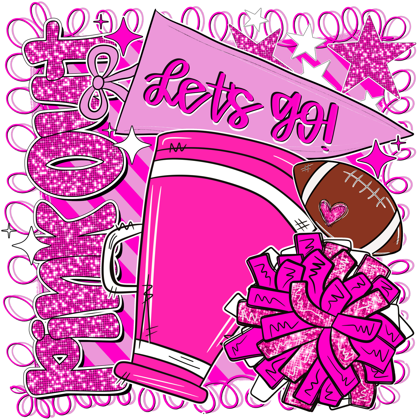 Let’s Go Pink Out Single DTF Transfer