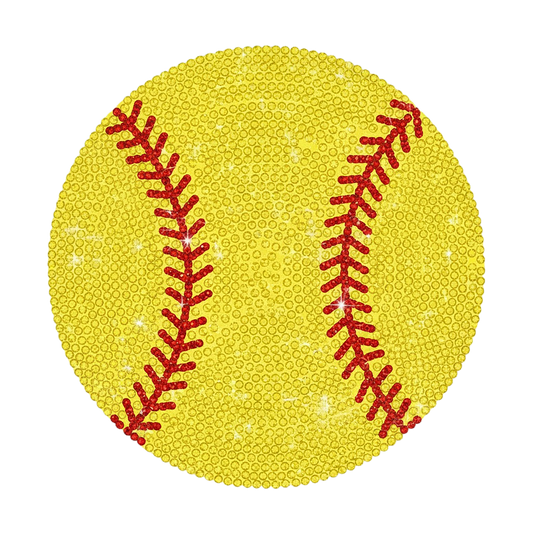 Faux Rhinestone Softball Single DTF Transfer