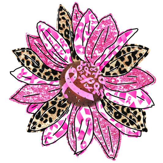 Sunflower Pink Ribbon Single DTF Transfer